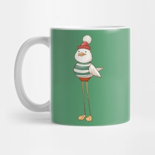 Cute Mr. Seagull in red sailor Hat Mug